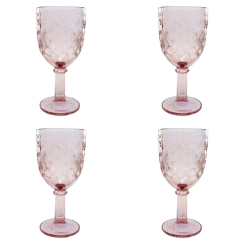 4PK LVD Stemmed Bee 17cm Red Wine Glass Drink Glassware - Mulberry