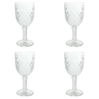 4PK LVD Stemmed Bee 17cm Red Wine Glass Drink Glassware - Clear