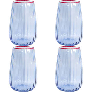 4PK LVD Water Glass Barware/Drinkware  Decor 570ml - Blue Tingle