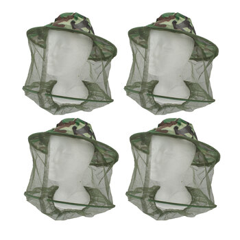 4x Yard Master Polyester Mosquito Net w/Wide Brim Hat Camo Outdoor Camping Green