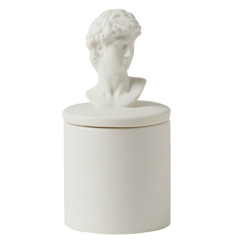 Pilbeam Living Donatello Porcelain Trinket Jar w/ Lid White 8cm