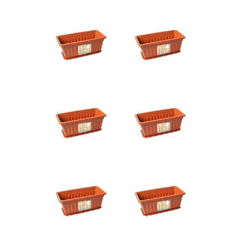 6PK Antheia Green Homewares 34x19cm Garden Pot w/ Saucer Assorted - Brown