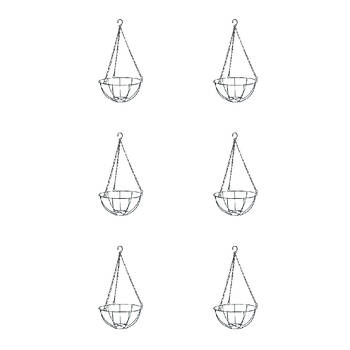 6PK Antheia Green Homewares 25cm Wire Hanging Basket - Assorted