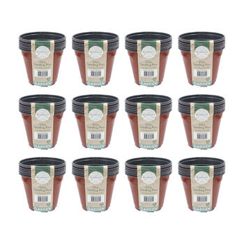 96pc Antheia Green Homewares Soft Plastic Seedling Pot 11x9.5cm - Brown