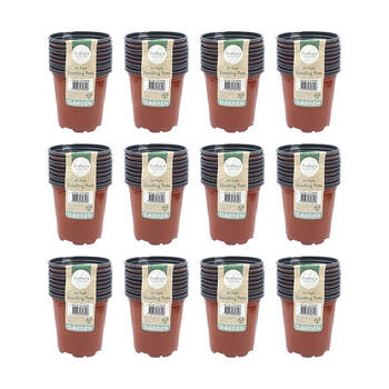 120pc Antheia Green Homewares Soft Plastic Seedling Pot 13x9cm - Brown
