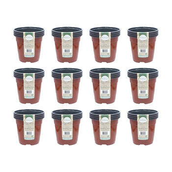 48pc Antheia Green Homewares Soft Plastic Seedling Pot 15x13.5cm - Brown