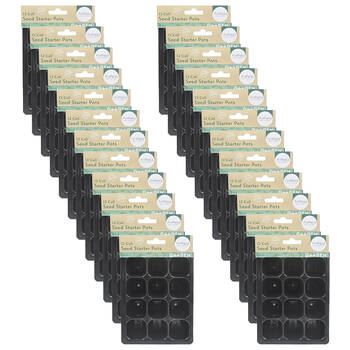 24x 3pc Antheia 12 Cell Seed Gardening Starter Pots Planter Pack Black