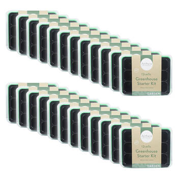 24PK Antheia 12 Cell Greenhouse Gardening Starter Kit 18.5x14cm Green/Black