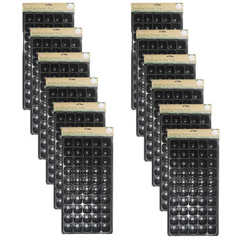 12PK Antheia 50 Cell Seedling Outdoor Gardening Starter Planter Tray Black