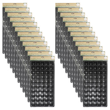 24PK Antheia 50 Cell Seedling Outdoor Gardening Starter Planter Tray Black