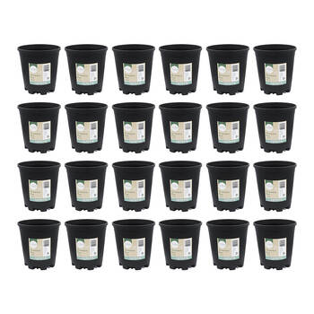 24PK Antheia Green Homewares 13cm Black Plastic Growers Pot