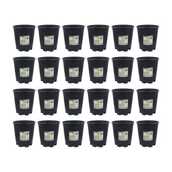 24PK Antheia Green Homewares 16cm Black Plastic Growers Pot