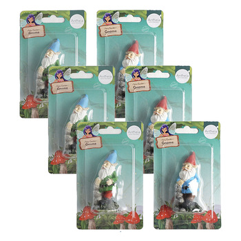 6PK Atheia Green Homewares Fairy Garden Gnome Assorted