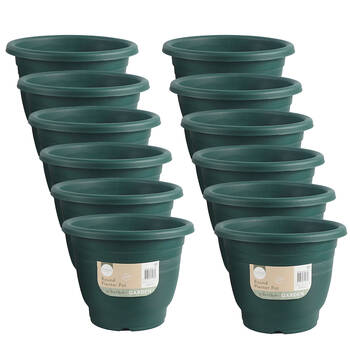12PK Antheia Round Outdoor Garden Plastic Planter Pot 30.5x23.5cm Assorted