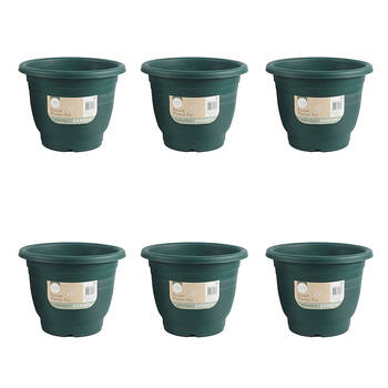6PK Antheia Round Outdoor Garden Plastic Planter Pot 30.5x23.5cm Assorted
