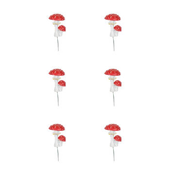 6PK Antheia Green Homewares Resin Fairy Garden Double Mushroom 19cm