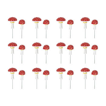 24pc Antheia Green Homewares Garden Decor Fairy Garden Mushroom 19cm
