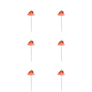 6PK Antheia Green Homewares Garden Stakes Mushroom & Insect 64cm