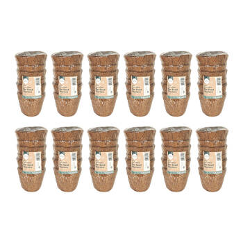72pc Antheia Green Homewares 10cm Coco Fibre Pot Seed Starters Pot Brown