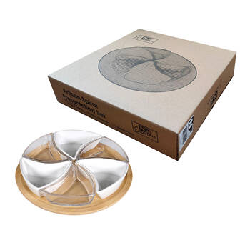 NF Living Pinwheel Serving Set Tray 22x22cm Solid Wood