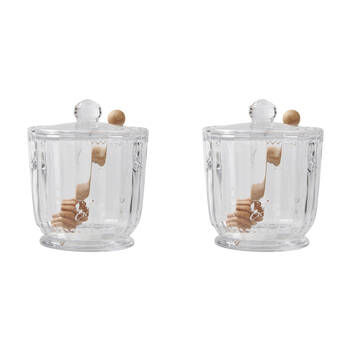 2PK NF Living Honey Vessel 350ml 9.5x11.5cm Jar Glass Kitchen Organisers Clear