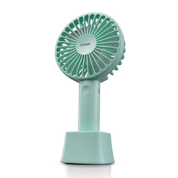 Goldair USB Rechargeable Mini Handheld Portable Fan 10cm - Teal
