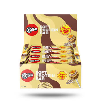 12PK BSc x Chupa Chups Soft High Protein Bar 55g Serve Chocolate Vanilla
