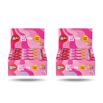 2x 12PK BSc x Chupa Chups Soft High Protein Low Carb Bar 55g Serve Strawberry