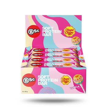 12PK BSc x Chupa Chups Soft High Protein Low Carb Bar 55g Serve Vanilla