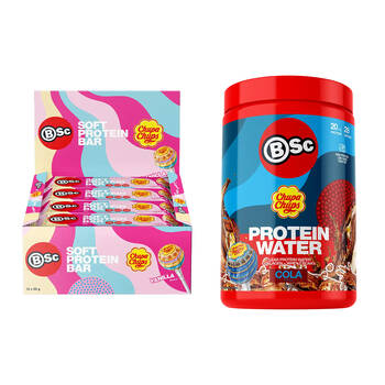 BSc x Chupa Chups Protein Combo 12PK Vanilla Bars & 700g Cola Drink Powder