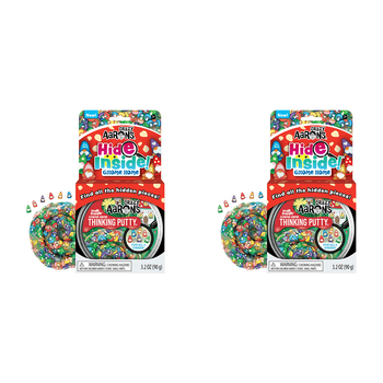 2PK Crazy Aarons Thinking Putty Gnome Home Hide Inside Toy 10cm 3y+