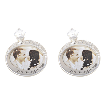 2PK Gibson Gifts Silver Engagement Ring Photo Frame Round