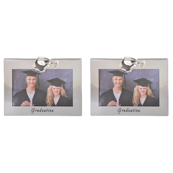 2PK Gibson Gifts Silver Graduation 6x4'' Photo Frame Rectangle