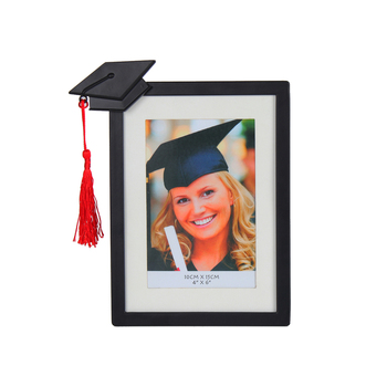 Gibson Gifts Graduation Tassle 4x6'' Photo Frame Rectangle Black