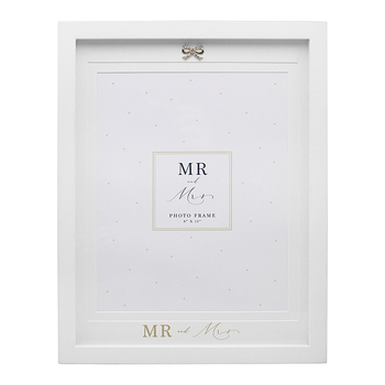 Gibson Gifts Jewelled Mr & Mrs Photo Frame 8x10" White