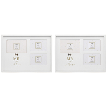 2PK Gibson Gifts Jewelled Mr & Mrs Collage Photo Frame 36x27cm