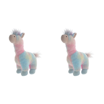 2PK Gibson Gifts Plush Rainbow Llama Kids/Children Soft Toy