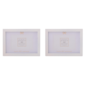 2PK Gibson Gifts Jewelled 80th Picture/Photo Frame 6x4" Rectangle