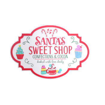 Gibson Gifts Santa's Sweet Shop Christmas Decoration Plaque 10x355x245mm