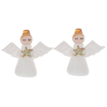 2PK Gibson Gifts Artisan Glass Angel Christmas Decoration Ornament 20x46x42mm