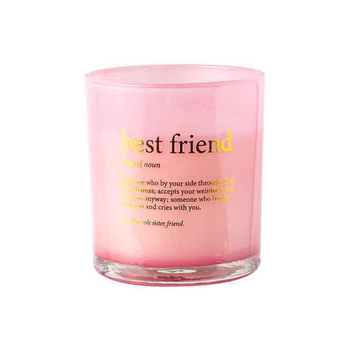 Best Freind Noun Vanilla Scented Pink Pearlescent Candle Round 12.5cm