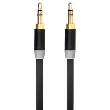 Gecko 1m Flat 3.5mm Male AUX Audio Cable - Black