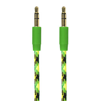 Gecko Green/Yellow 1M Braided Aux Audio Cable