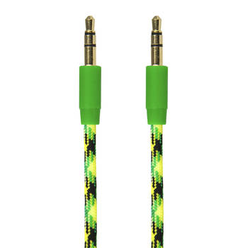 Gecko Green/Yellow 1M Braided Aux Audio Cable