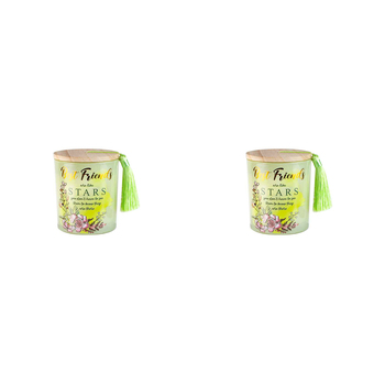 2PK Best Friends 300g Vanilla Scented Candle w/ Wood Lid & Tassel - Green