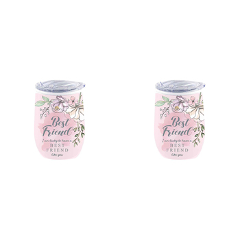 2PK Best Friend 360ml Stainless Steel Double Walled Insulated Mug - Pink