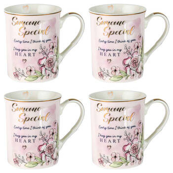 4PK LMD Believe New Bone China Coffee Mug Drinkware 360ml - Pink