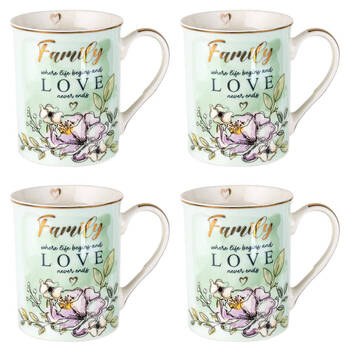4PK LMD Family New Bone China Coffee Mug Drinkware 360ml - Green
