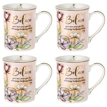 4PK LMD Someone Special New Bone China Coffee Mug 360ml - Orange