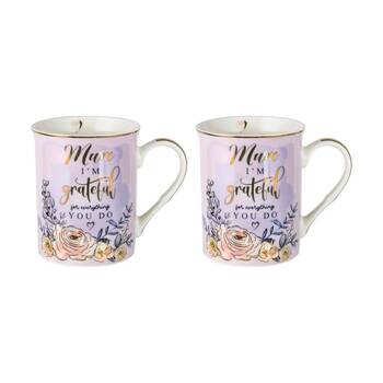 2PK LMD Mum New Bone China Coffee Mug 360ml Drinkware - Purple
